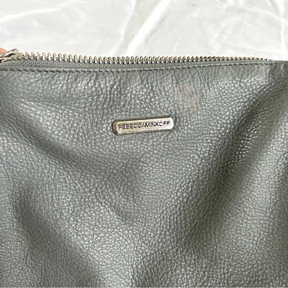 Rebecca Minkoff Mini 5 Zip Crossbody Leather Bag in grey - designer purse - Picture 7 of 9